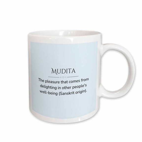 3drose, Mudita and Its Meaning Typography, 15oz Mug