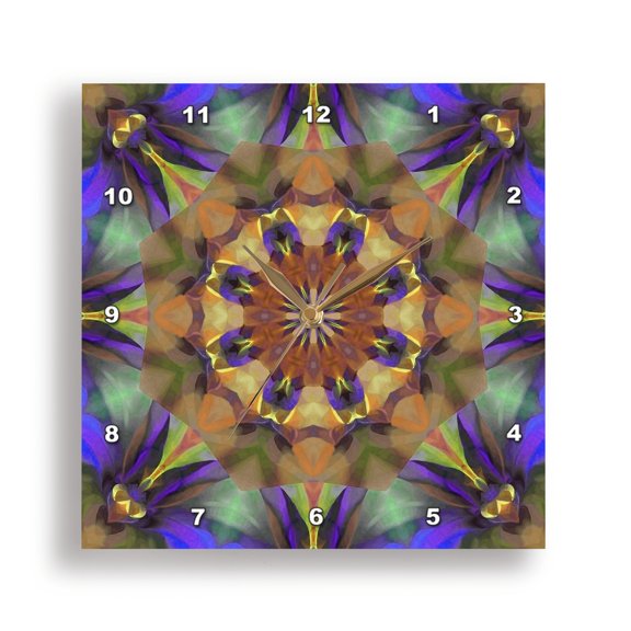 3dRose, Multicolored Multi-Layered Radial Pattern , 15x15 Wall Clock