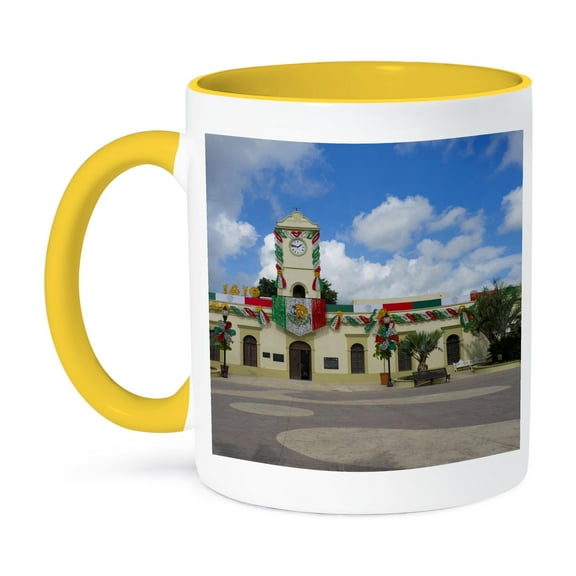 3dRose, Municipal Building, San Jose del Cabo, Mexico - SA13 DPB0733 - Douglas Peebles, 11oz Two-Tone Yellow Mug