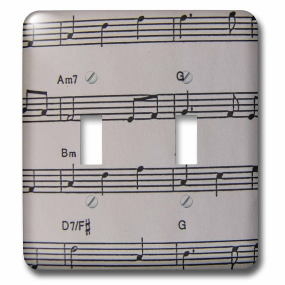 3dRose, Music Notes, double toggle switch