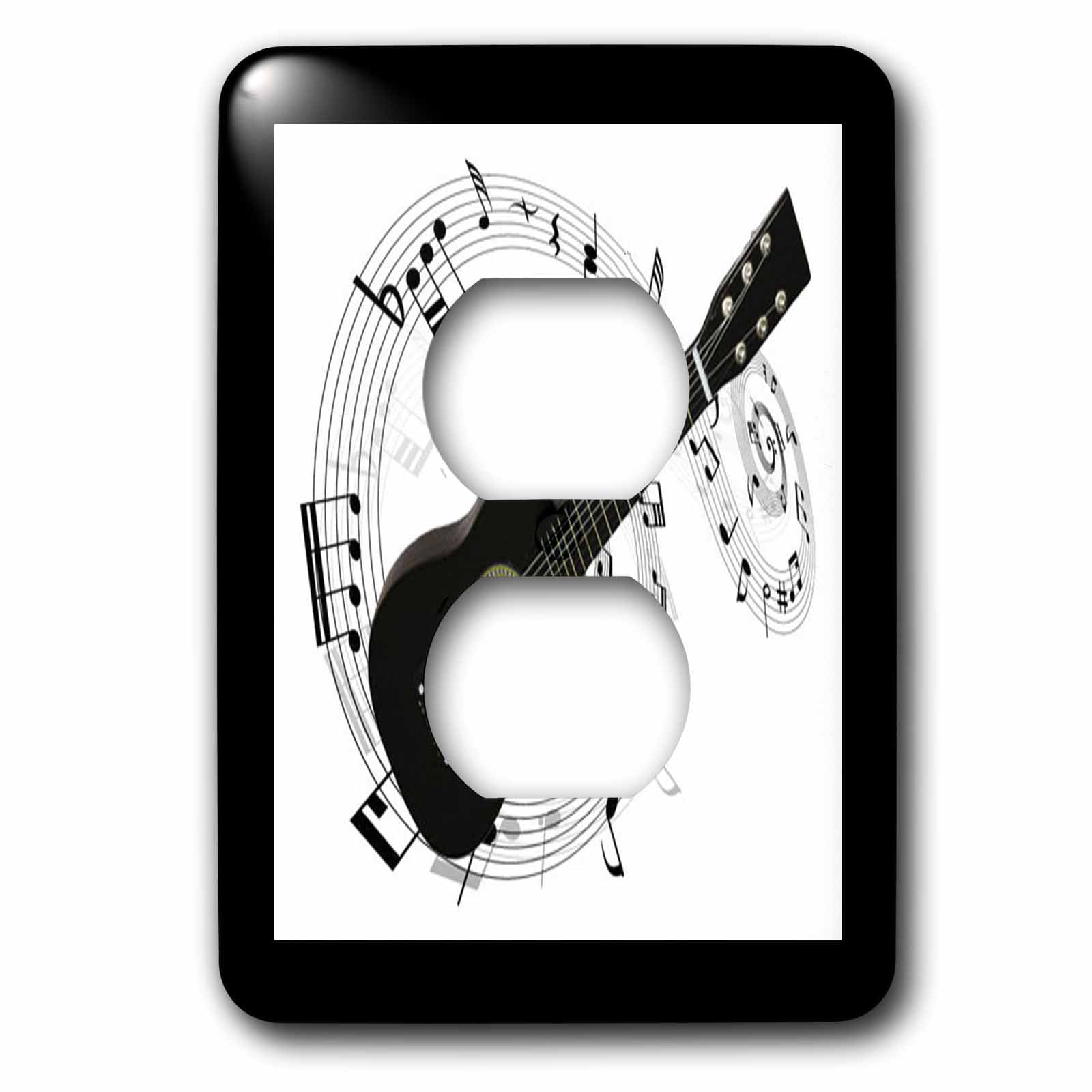 3dRose, Music Notes n Guitar, 2 plug outlet cover