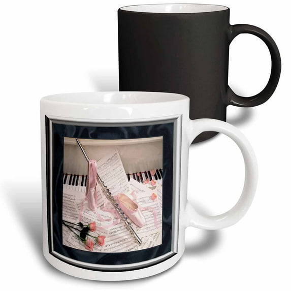 3drose, Music of Flute and Keys, 11oz Magic Transforming Mug
