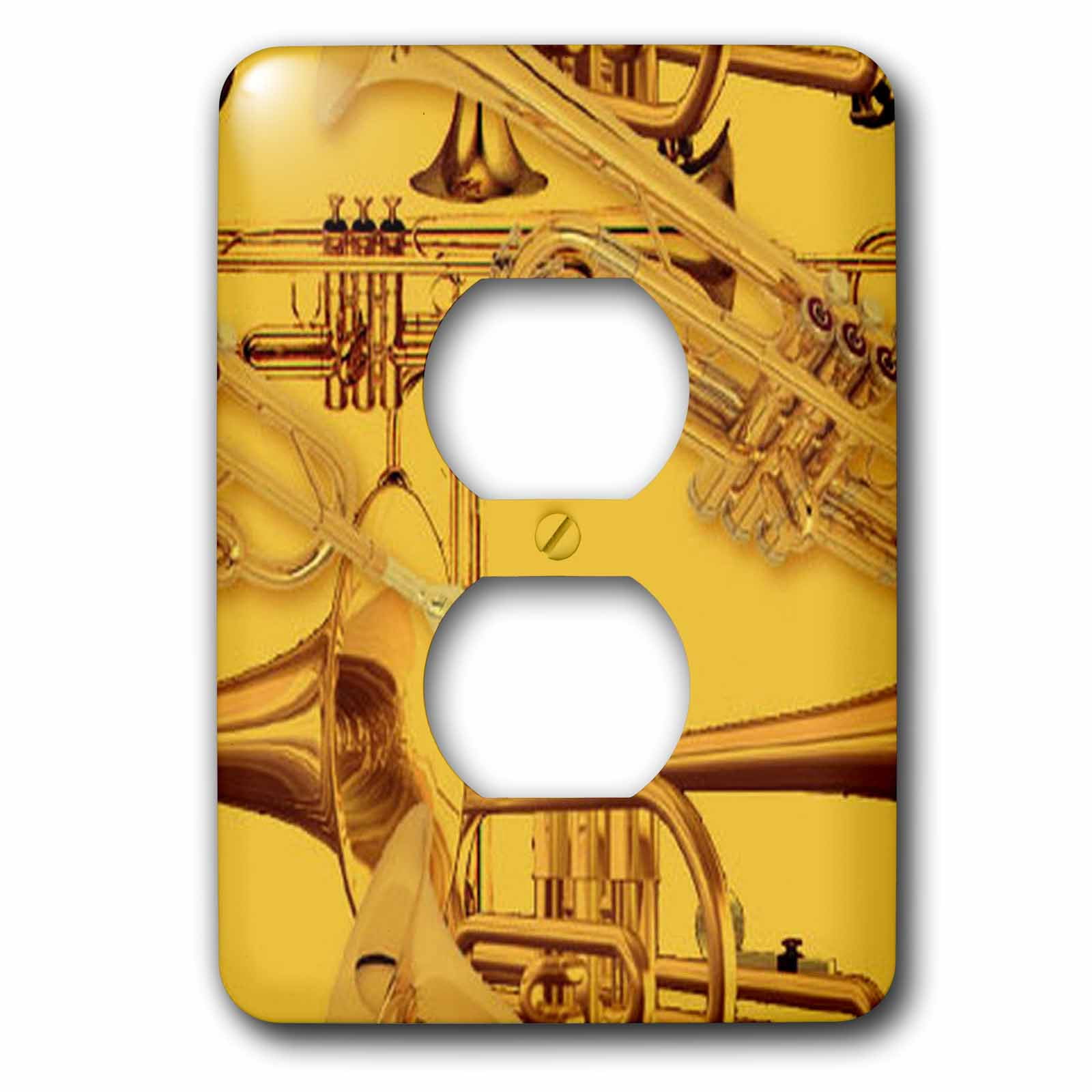 3dRose, Music Trumpet Background , 2 plug outlet cover