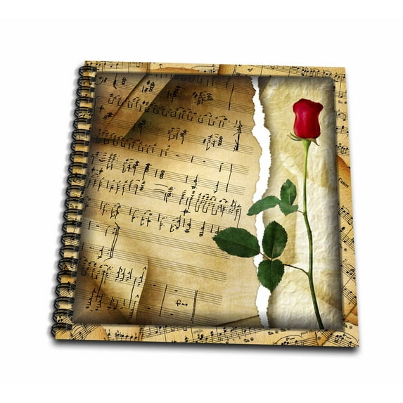 3dRose, Music for a Rose, Mini Notepad 4 x 4 inch