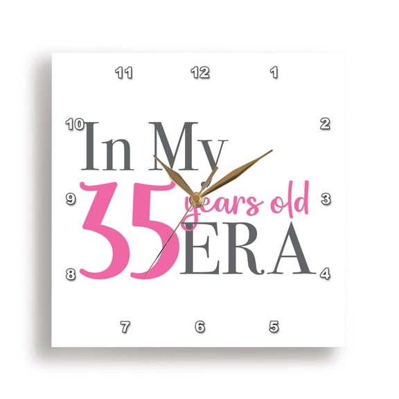 3dRose, My Birthday Era 35 years old, 15x15 Wall Clock