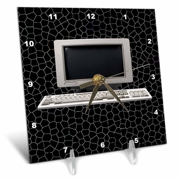 3dRose, My Computer, 6x6 Desk Clock