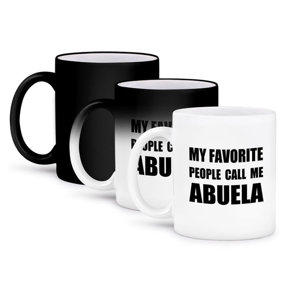 My Favorite People Call Me Abuela Fun Spanish Text Design For Grandma, 11oz Magic Transforming Mug