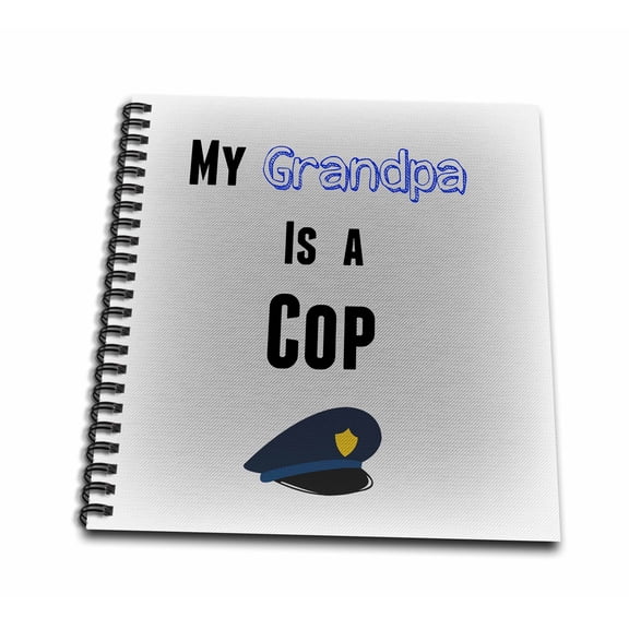 3dRose, My Grandpa is a Cop phrase blue with grey background, Mini Notepad 4 x 4 inch
