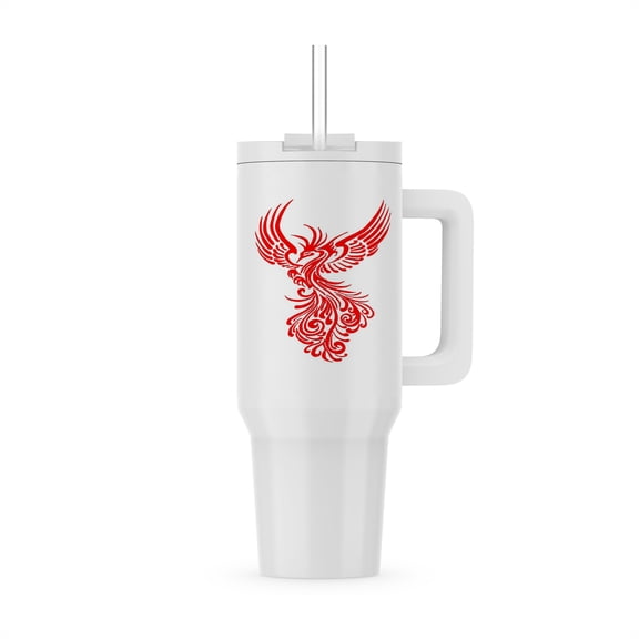 3dRose, Mythical Phoenix Creature In Flight Artistic Illustration Red, 40oz Tumbler