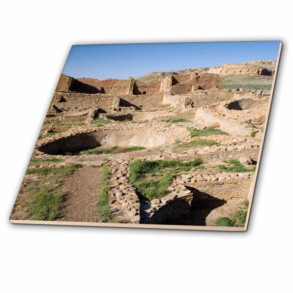 3dRose, NM, Chaco Culture Park, Ancient Architecture - US32 JWI0232 - Jamie and Judy Wild, 4 Inch Ceramic Tile