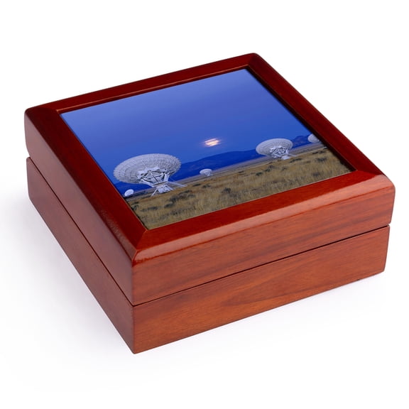3dRose, NM, San Augustin, 27 Very Large Array antennas - US32 BJA0061 - Jaynes Gallery, Jewelry Box 5.5x5.5 inch with 4 inch tile