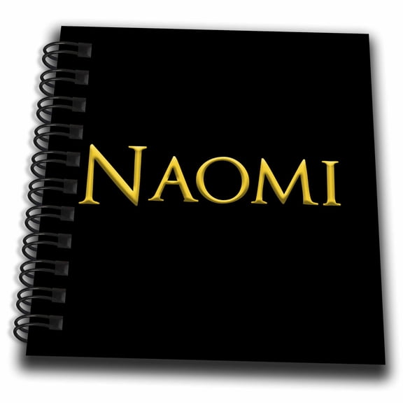 3dRose, Naomi popular, trendy lady name in the USA. Yellow on black charm, Mini Notepad 4 x 4 inch