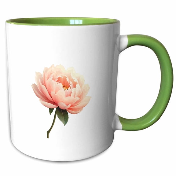 3drose, Narcissus Paperwhites Flower Cut Out, 11oz Two-tone Green Mug