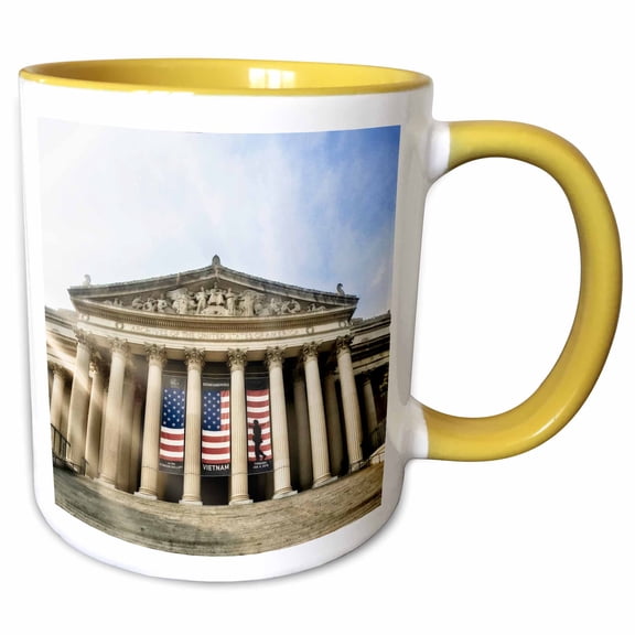 3drose, National Archives Building in Washington Dc, 11oz Two-tone Yellow Mug