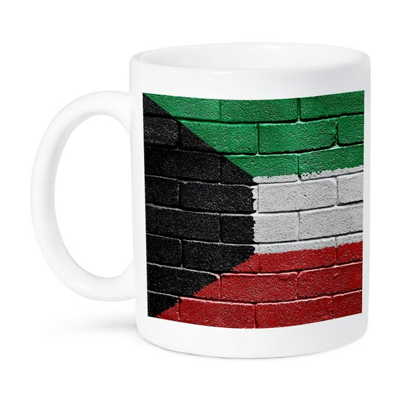 3dRose, National flag of Kuwait painted onto a brick wall Kuwaiti, 11oz Mug