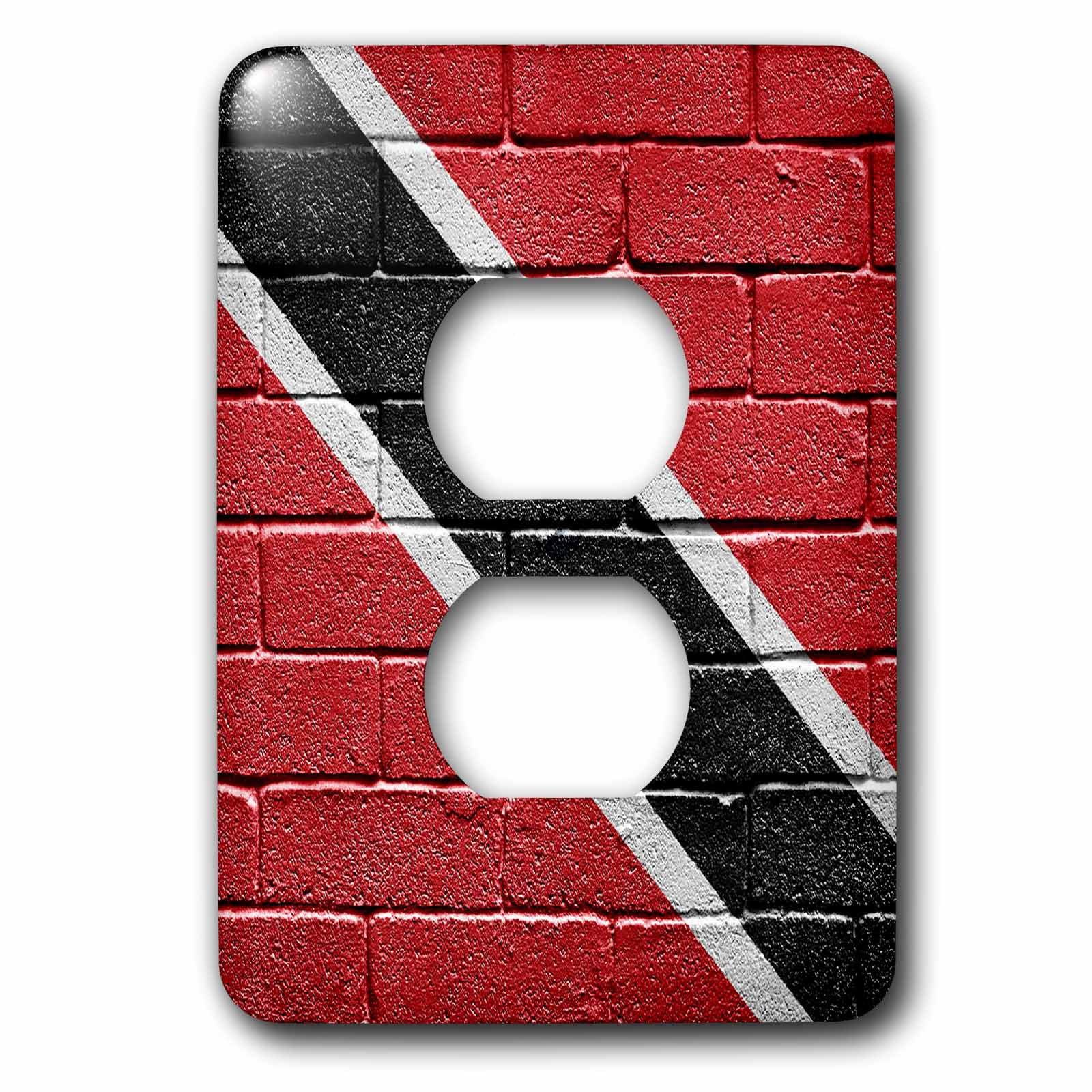 3dRose, National flag of Trinidad and Tobago painted onto a brick wall, 2 plug outlet cover