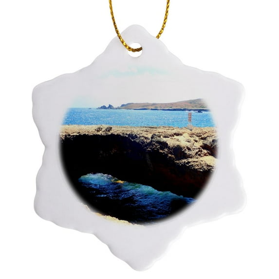 3drose, Natural Bridge, 3 inch Snowflake Porcelain Ornament