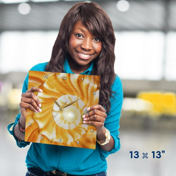 3dRose, Natural spiral pattern in seashell, Florida - US10 AJE0186 - Adam Jones, 13x13 Wall Clock