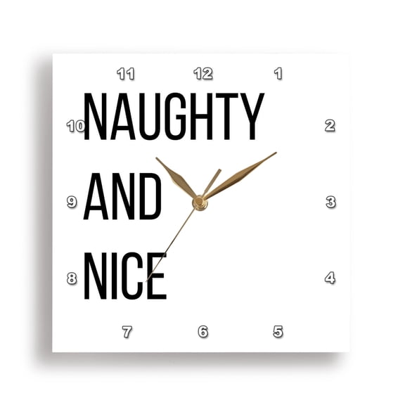 3dRose, Naughty and Nice, 15x15 Wall Clock