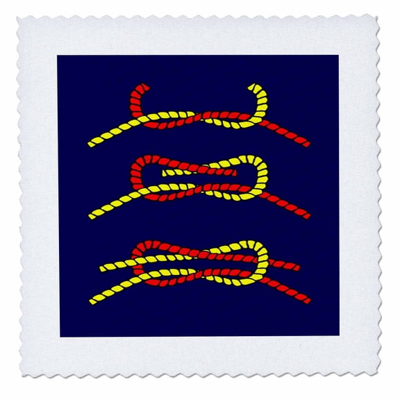 3dRose, Nautical Square Knot On Navy Blue, 10x10 inch quilt square