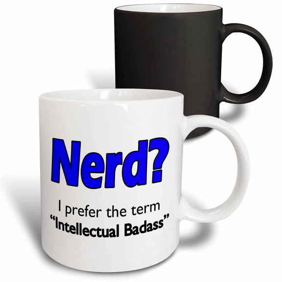 3drose, Nerd. Intellectual Badass. Blue., 11oz Magic Transforming Mug