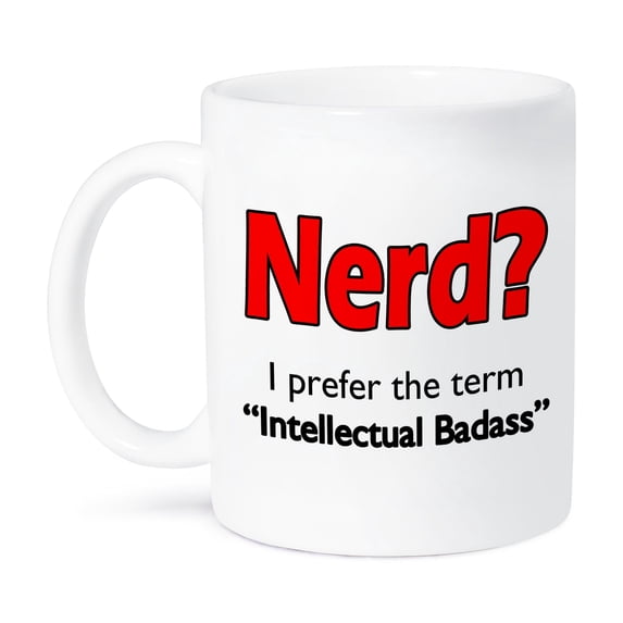 3dRose, Nerd. Intellectual Badass. Red., 11oz Mug