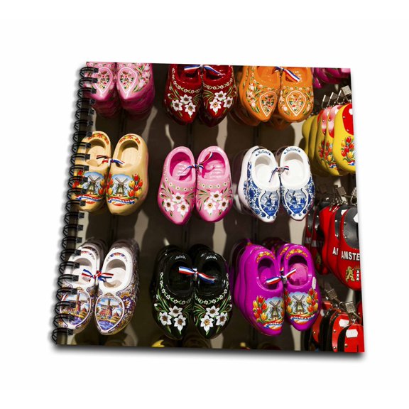 3dRose, Netherlands, Amsterdam. Dutch wooden shoes, Mini Notepad 4 x 4 inch
