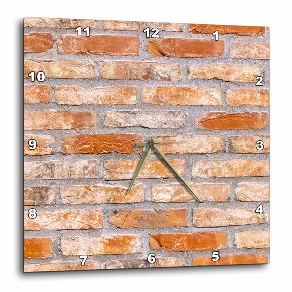 3drose, Netherlands, South Holland, Delft. Patterns in a Red Brick Wall., 10x10 Wall Clock
