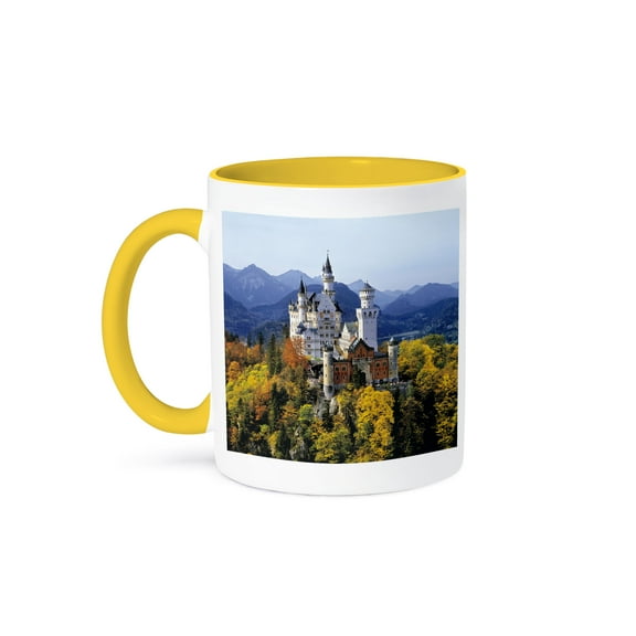 3dRose, Neuschwanstein castle, Bavaria, Germany - EU10 RER0071 - Ric Ergenbright, 11oz Two-Tone Yellow Mug