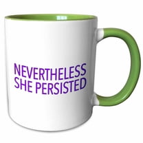 3drose, Nevertheless She Persisted Purple, 15oz Two-tone Green Mug