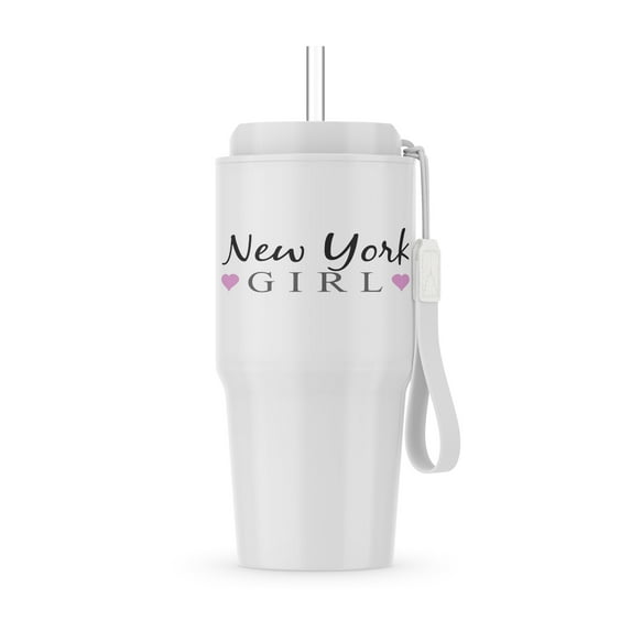 New York Girl - Ny Home State Pride - Usa - United States Of America Text And Cute Girly Pink Hearts, 20oz Tumbler