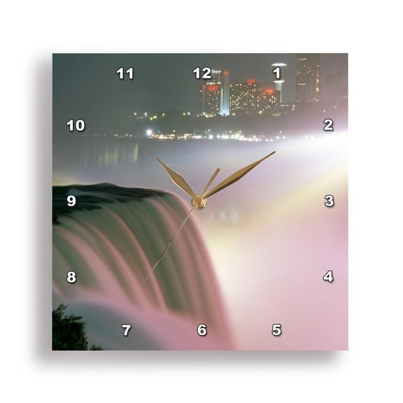 3dRose, New York, Niagara Falls. American waterfalls - US33 MGI0096 - Mark Gibson, 15x15 Wall Clock
