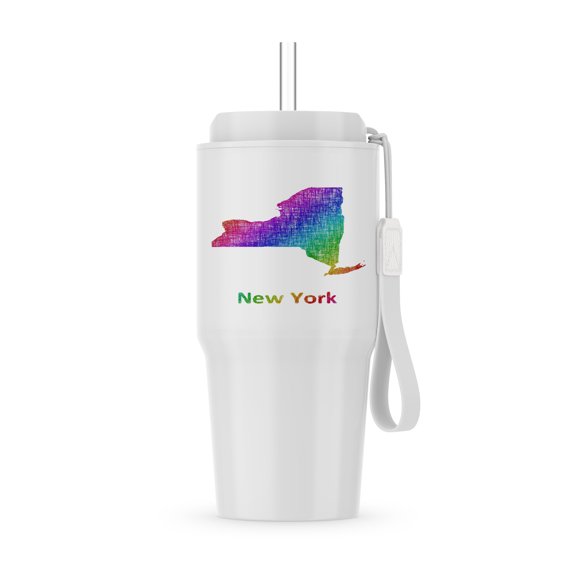 New York State Map - Rainbow Sketch Design, 20oz Tumbler