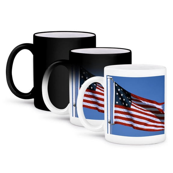 3dRose, New York, Youngstown. Old Fort Niagara, 15 star flag - US33 MGI0091 - Mark Gibson, 11oz Magic Transforming Mug