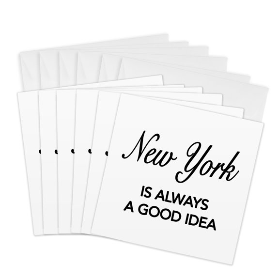 3dRose, New York is always a good idea, 6 Greeting Cards with envelopes
