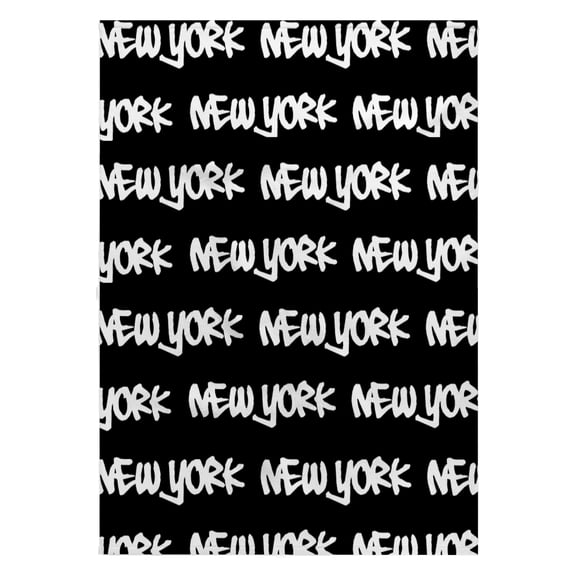 3dRose, New York text design - white words on black - NY city souvenir NYC cool urban graffiti font pattern, 22x30 Bath Hand Pool Towel