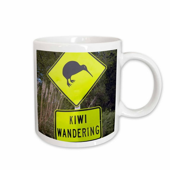 3drose, New Zealand, North Island, Bay of Plenty, Kiwi Road Sign-au02 Dwa6085 - David Wall, 11oz Mug