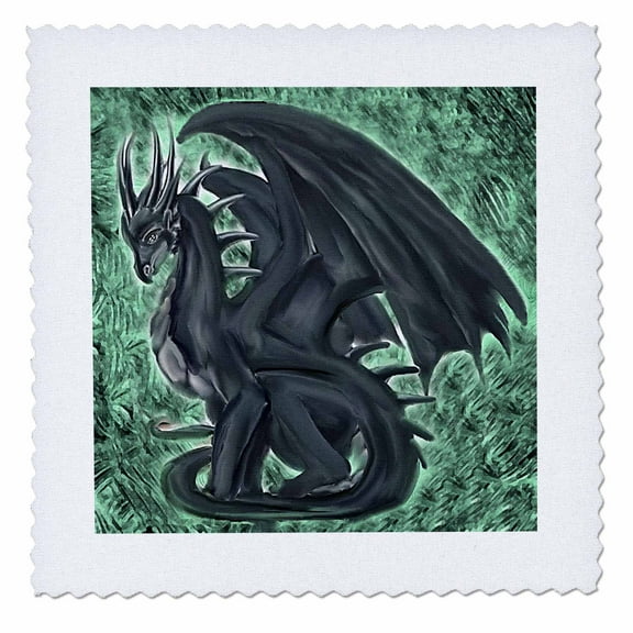 3dRose, Night Dragon, 6x6 inch quilt square