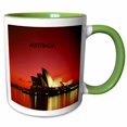 thumbnail image 1 of 3drose, Night Time Picture of Sydney Opera House Australia, 11oz Two-tone Green Mug, 1 of 6