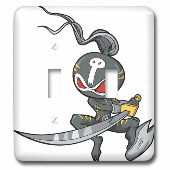 3dRose Ninja Monster Cartoon Character - Double Toggle Switch (lsp_102264_2)