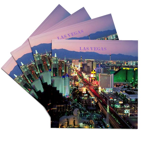 3dRose, Nite Time In Vegas, Set of 4 Ceramic Tile Coasters