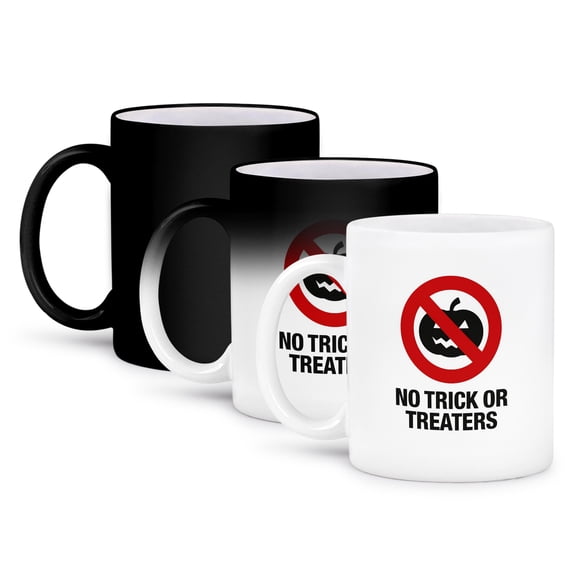 3dRose, No Trick Or Treaters Anti Halloween Motif, 11oz Magic Transforming Mug