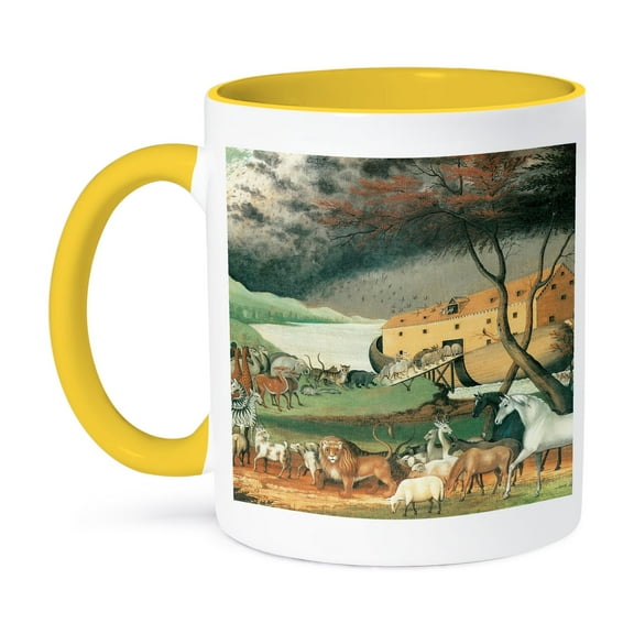 3dRose, Noahs Ark Vintage- Religion- Animals, 15oz Two-Tone Yellow Mug