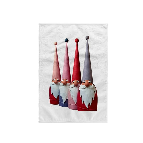 3dRose, Nordic Gnomes Retro Modern Christmas Kitsch Cut Out, 15x22 Hand Towel