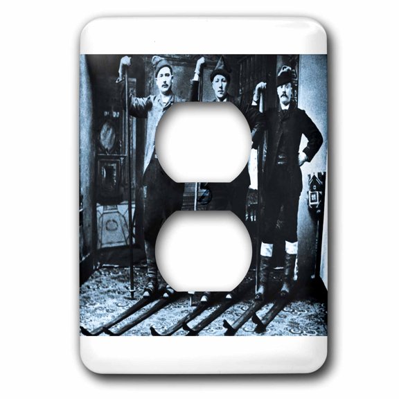 3dRose, Nordic Ski Club Cyan, 2 plug outlet cover