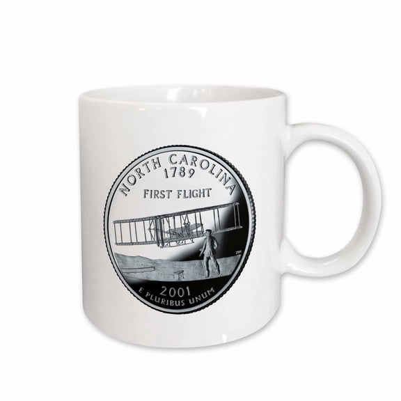 3drose, North Carolina Collecters Quarter, 11oz Mug