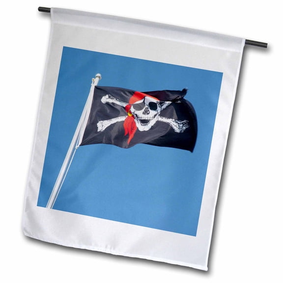 3dRose, North Carolina, Pirate flag - US34 CMI0027 - Cindy Miller Hopkins, 12 x 18 inch Garden Flag