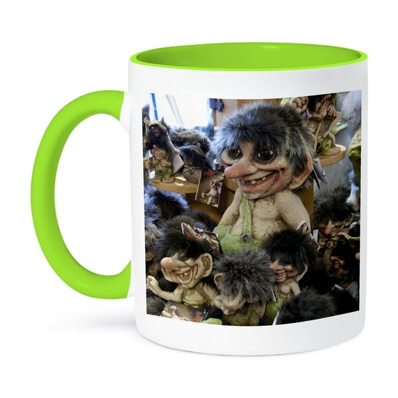 3dRose, Norway, Honningsvag, North Cape, Trolls - EU21 CMI0084 - Cindy Miller Hopkins, 11oz Two-Tone Green Mug
