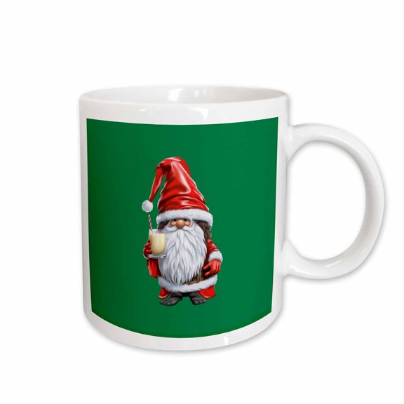 3drose, Norwegian Nisse Gnome Gonk Holding a Glass of Egg Nog, 15oz Mug