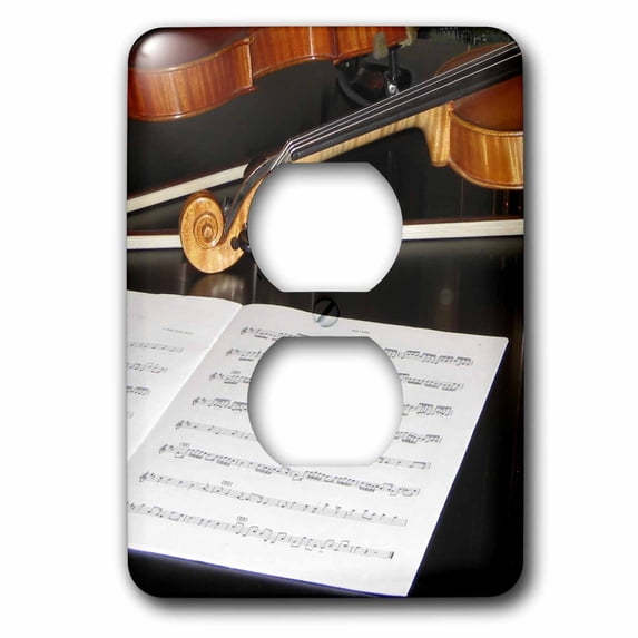 3dRose, Notes of Music- Violins- Photography, 2 plug outlet cover